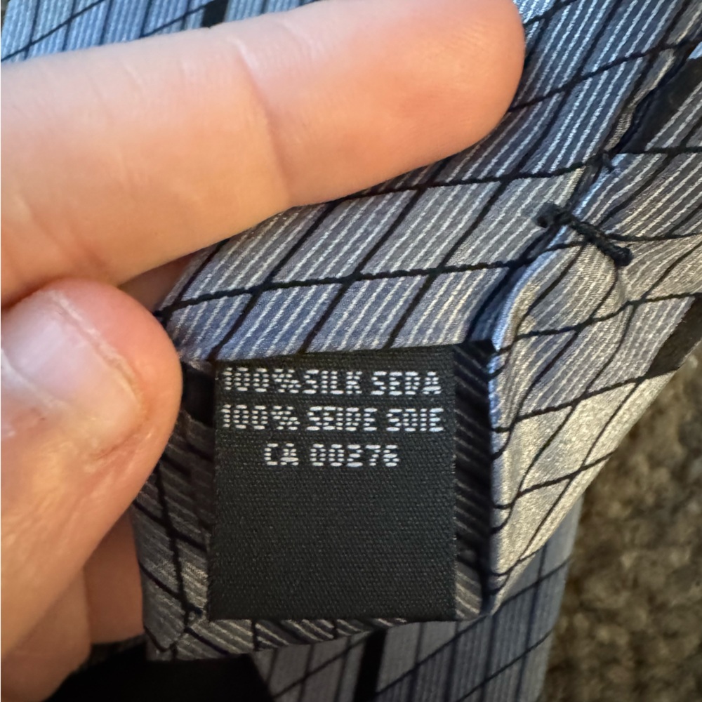 Trump x Arrow Gray Diagonal Check Tie - Picture 3 of 3